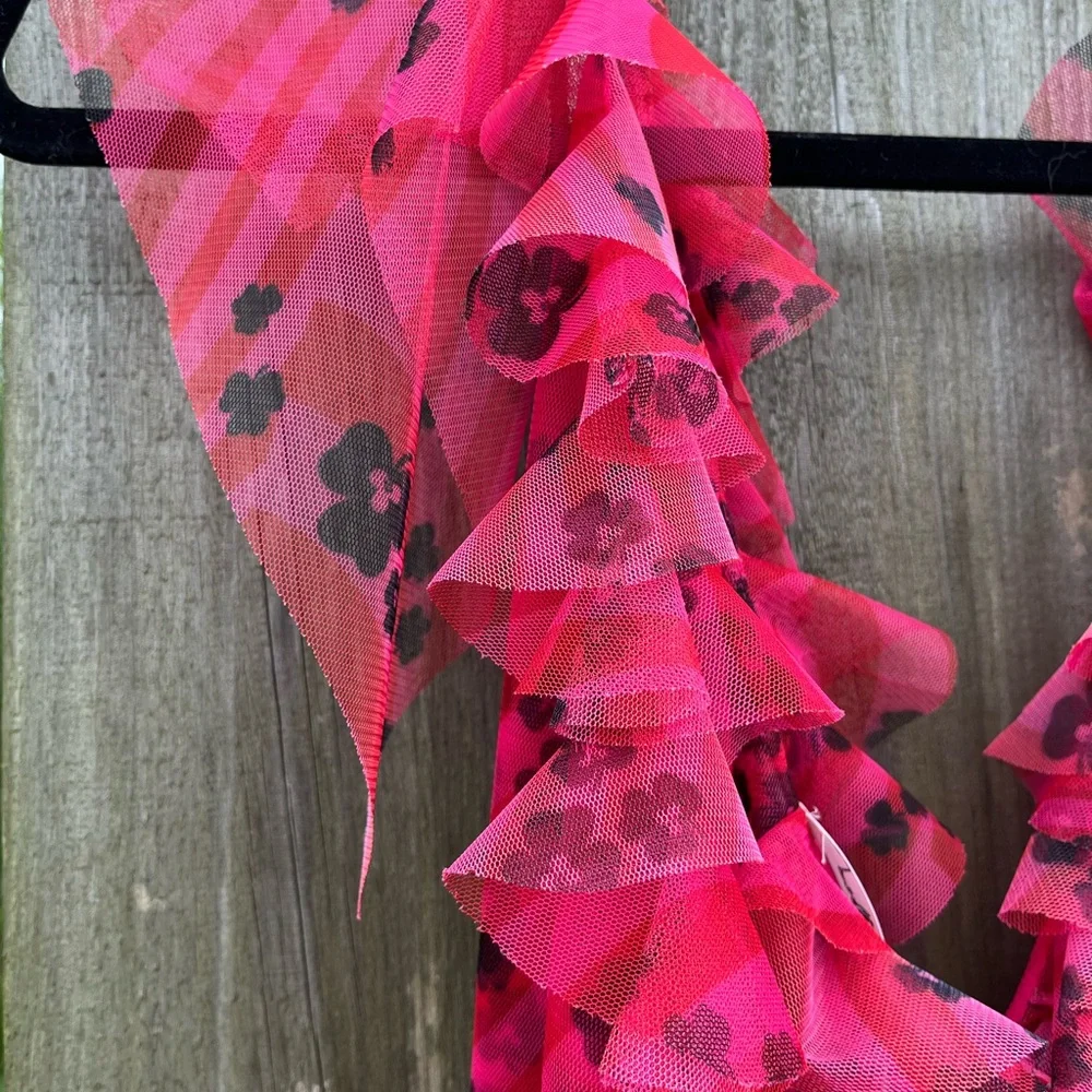 Philosophy di Lorenzo Serafini Pink Floral Ruffle Mini Dress - Unworn - Picture 8 of 9